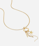 Collier sautoir ZAG Cure en acier doré