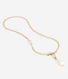 Collier Sautoir Zag Vaea en acier doré