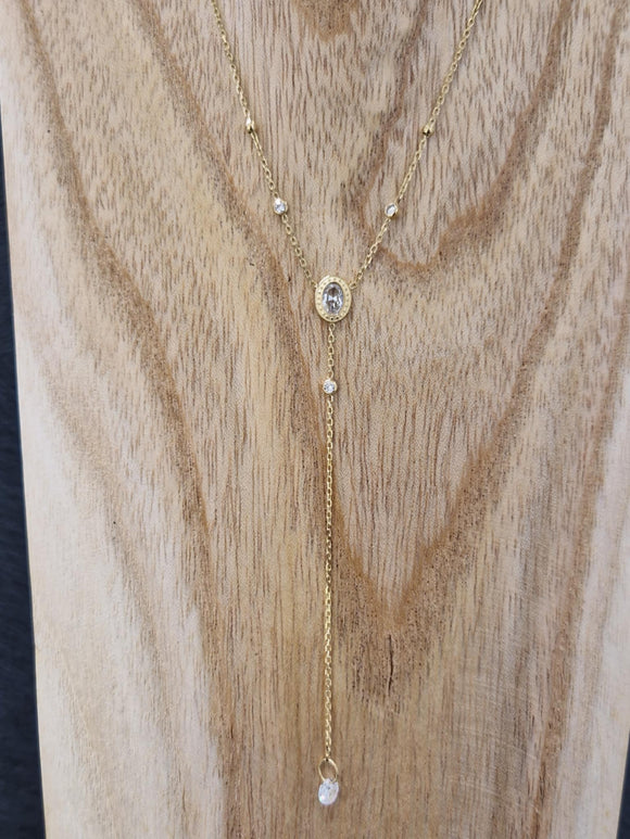 Collier ZAG Y en acier doré 850J458