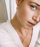 Collier ZAG Zoé en acier doré et Nacre