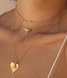 Collier ZAG Beya vert en acier doré