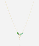 Collier ZAG Beya vert en acier doré