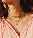 Collier ZAG fleurs Ritsa en acier doré
