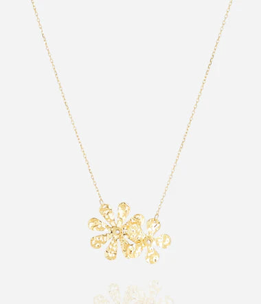 Collier ZAG fleurs Ritsa en acier doré