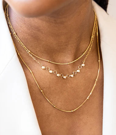 Collier ZAG Felice en acier doré