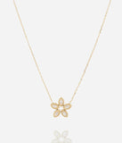 Collier ZAG Fleur acier doré 850J1119