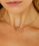 Collier ZAG Fleur acier doré 850J1119