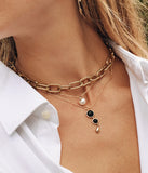 Collier ZAG Ylena en acier doré