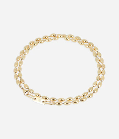 Collier double ou sautoir ZAG Nyra en acier doré