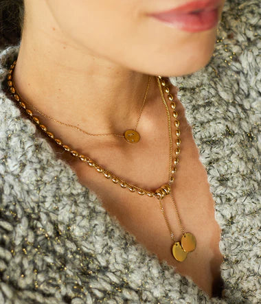 Collier ZAG Rumi en acier doré