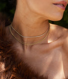Collier Zag Nero en acier doré