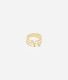 Bague ZAG Palpa en acier doré