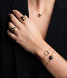 Bague ZAG Hug en acier doré