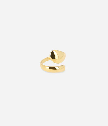 Bague ZAG Hug en acier doré