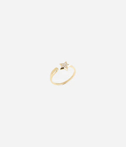 Bague ZAG Lilia étoile en acier doré