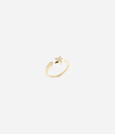 Bague ZAG Lilia étoile en acier doré