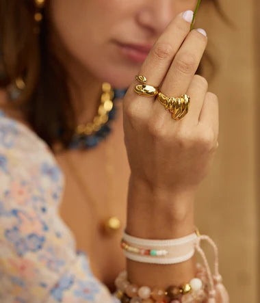 Bague ZAG Valérie en acier doré