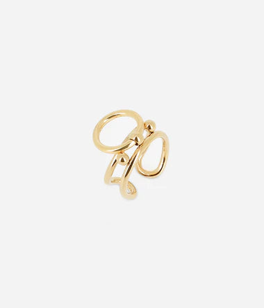 Bague ZAG Aglae en acier doré