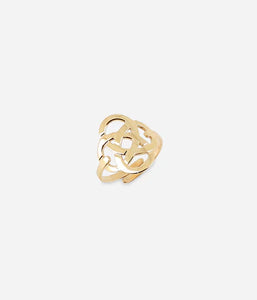 Bague ZAG Infini en acier doré