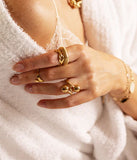 Bague ZAG Youli en acier doré