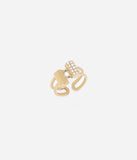 Bague ZAG Monarq en acier doré