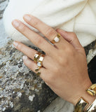 Bague Zag Bernie en acier doré