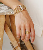 Bague ZAG Sardaigne en acier doré