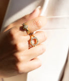 Bague ZAG Juki en acier doré