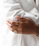 Bague ZAG Theris en acier doré