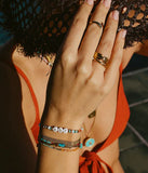 Bague ZAG Reina en acier doré