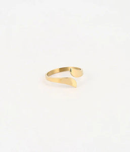 Bague ZAG Reina en acier doré
