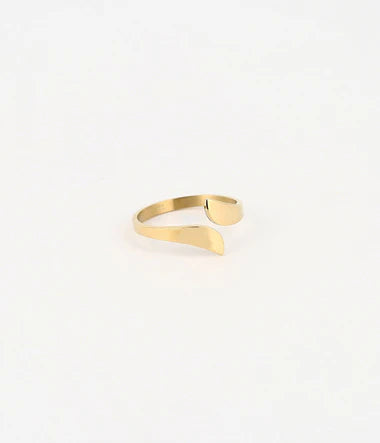 Bague ZAG Reina en acier doré
