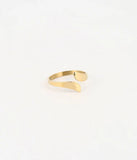 Bague ZAG Reina en acier doré