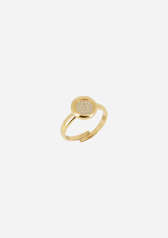 Bague ZAG en acier doré 810J602