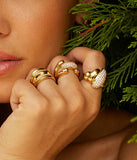 Bague ZAG Aleera en acier doré