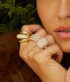 Bague ZAG Elaris en acier doré