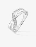 Bague entrelacée en argent 611-4009