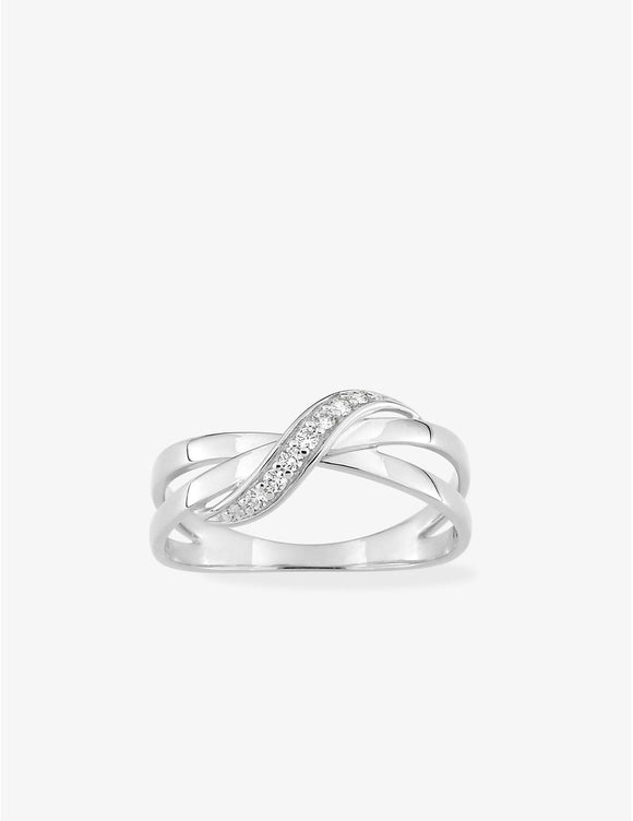 Bague entrelacée en argent 611-4009