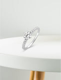 Bague solitaire accompagné en argent 611-4211