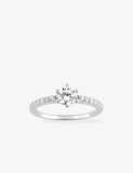 Bague solitaire accompagné en argent 611-4211