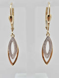 Boucles d'oreilles bicolore en or 9ct et diamants 482-117