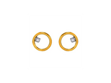 Boucles cercles en or jaune 9ct et diamants 484-153