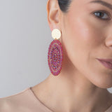 Boucles d'oreilles Santibé Espagnola Blanches et dorées 782S8