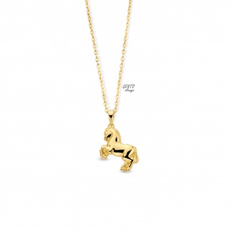 Collier cheval en plaqué or 755E5