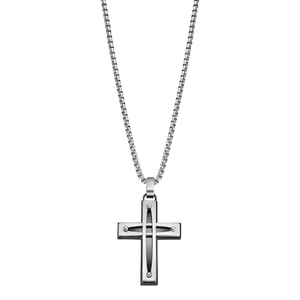 Collier croix en acier 851-1775