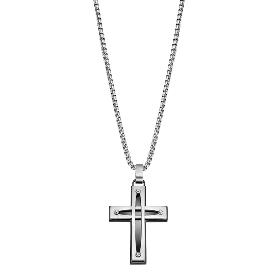 Collier croix en acier 851-1775