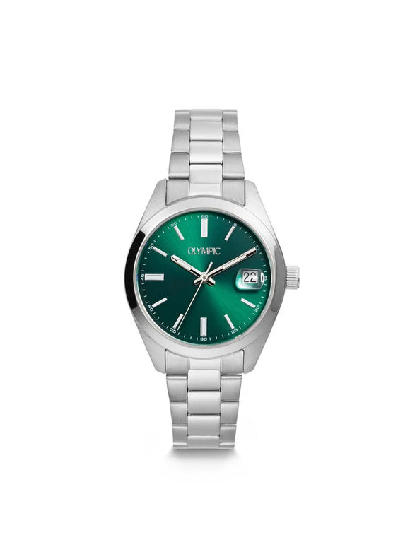Montre Olympic Louise acier fond vert 115-635