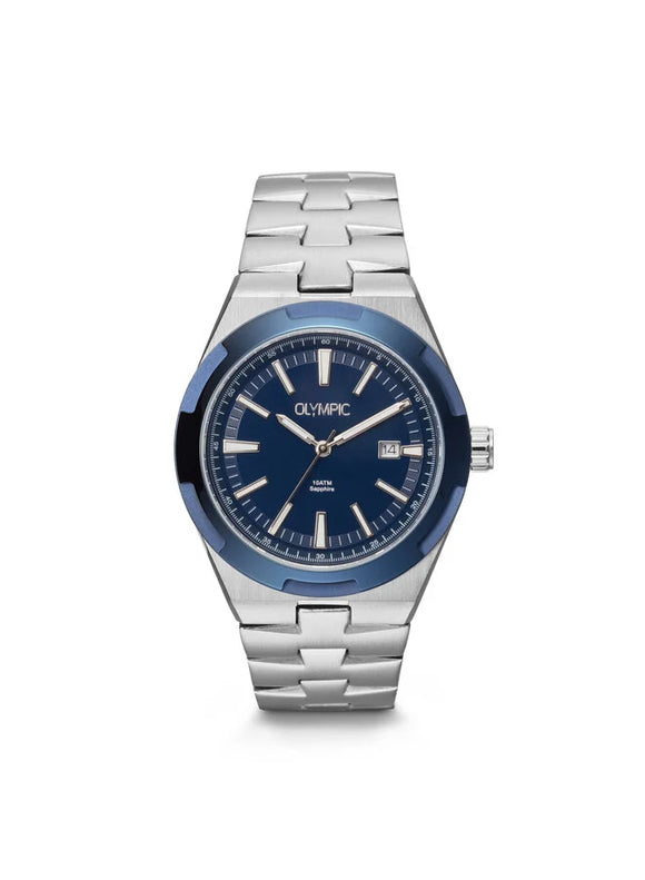 Montre Olympic Héritage acier fond bleu 125-524