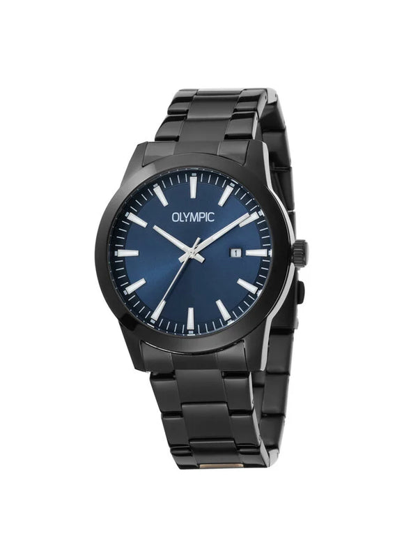 Montre Olympic Frank noir cadran bleu 129P96