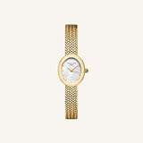 Rosefield Mini Oval dorée cadran nacre blanche